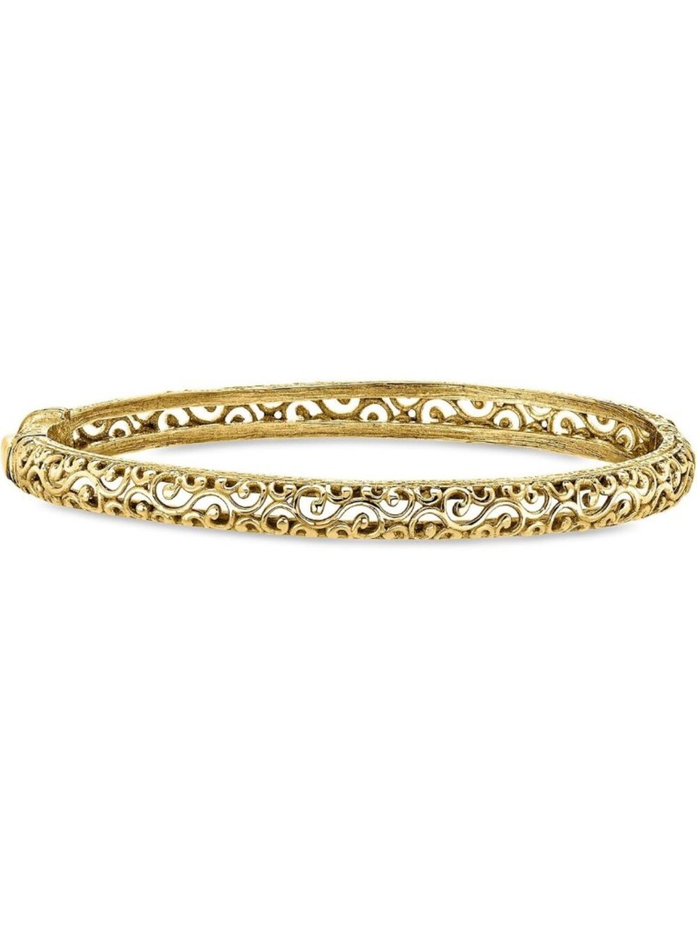 Elegant 14kt Yellow Gold-Plated Scrollwork Bangle Bracelet - Timeless Jewelry